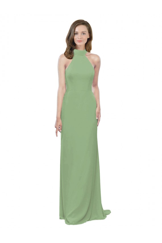 Vendedor de Cabeçada Chiffon Sem Mangas Ervas Marinhas Vestidos de Madrinha
