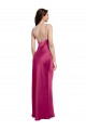 Vendedor de Alças finas Cetim Elástico Sem Mangas Lombar Fúcsia Vestidos de Madrinha / Vestidos de Noite / Vestidos de Festa