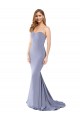 Vendedor de Amor Crepe Esticado Sem Mangas Lombar Fumo Azul Vestidos de Madrinha / Vestidos de Noite / Vestidos de Festa