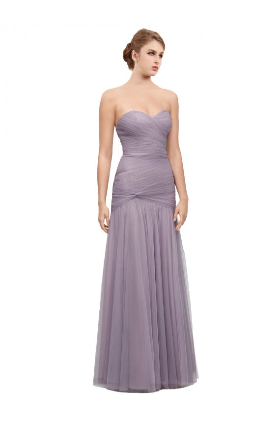 Vendedor de Amor Tule Sem Mangas Heather Vestidos de Madrinha