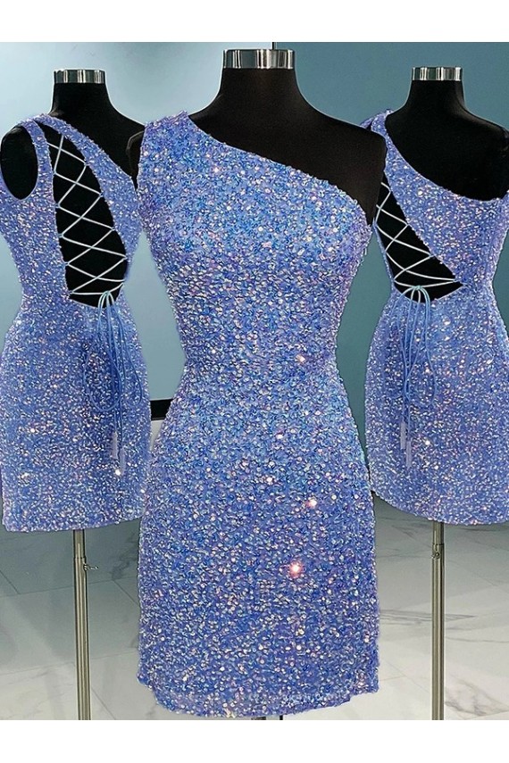 Vendedor de Um Ombro Lantejoulas Veludo Sem Mangas Vestido de Festa / Vestido de Noite