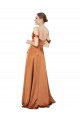 Vendedor de Alças finas Cetim Sedoso Ombro Frio Lombar Laranja Vestidos de Madrinha / Vestidos de Noite / Vestidos de Festa