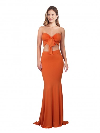 Vendedor de Sem alças Spandex Sem Mangas Laranja Vestidos de Madrinha / Vestidos de Noite / Vestidos de Festa