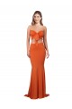 Vendedor de Sem alças Spandex Sem Mangas Laranja Vestidos de Madrinha / Vestidos de Noite / Vestidos de Festa
