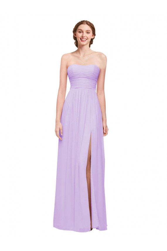Vendedor de Amor Chiffon Sem Mangas Lilás Vestidos de Madrinha