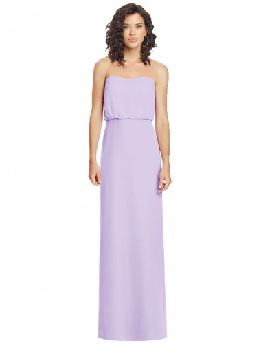 Vendedor de Amor Chiffon Sem Mangas Lombar Lilás Vestido de Festa / Vestido de Madrinha