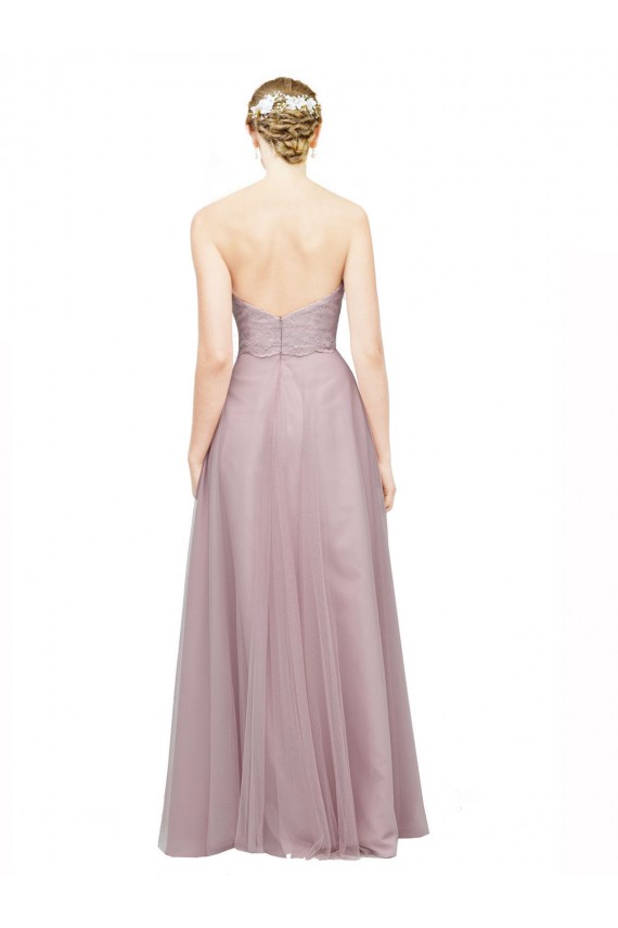 Vendedor de Amor Tule & Renda Sem Mangas Lilás Claro Longo Vestidos de Madrinha
