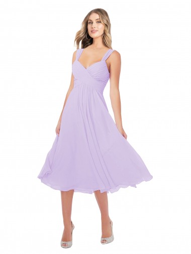 Vendedor de Amor Chiffon Sem Mangas Lilás Vestidos de Madrinha / Vestidos de Cocktail / Vestidos de Homecoming