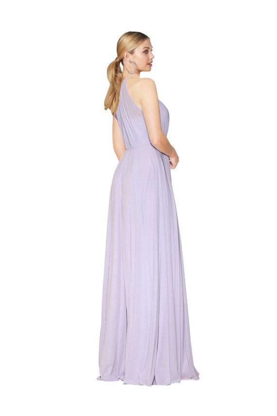 Vendedor de Cabeçada Chiffon Sem Mangas Lilás Vestidos de Madrinha / Vestidos de Noite / Vestidos de Festa