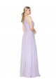 Vendedor de Cabeçada Chiffon Sem Mangas Lilás Vestidos de Madrinha / Vestidos de Noite / Vestidos de Festa