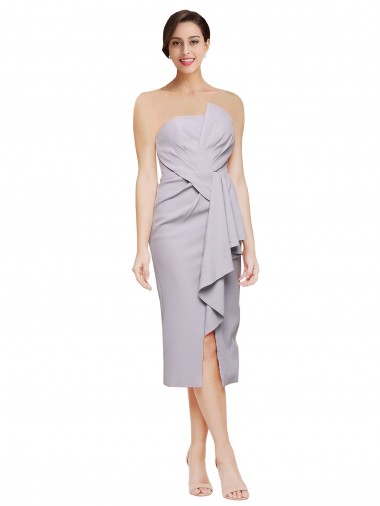Vendedor de Sem alças Crepe Esticado Sem Mangas Lombar Lilás Ártico Vestidos de Madrinha / Vestidos de Noite / Vestidos de Festa