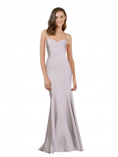 Vendedor de Sem alças Crepe Esticado Sem Mangas Lilás Ártico Vestido de Madrinha / Vestido de Festa