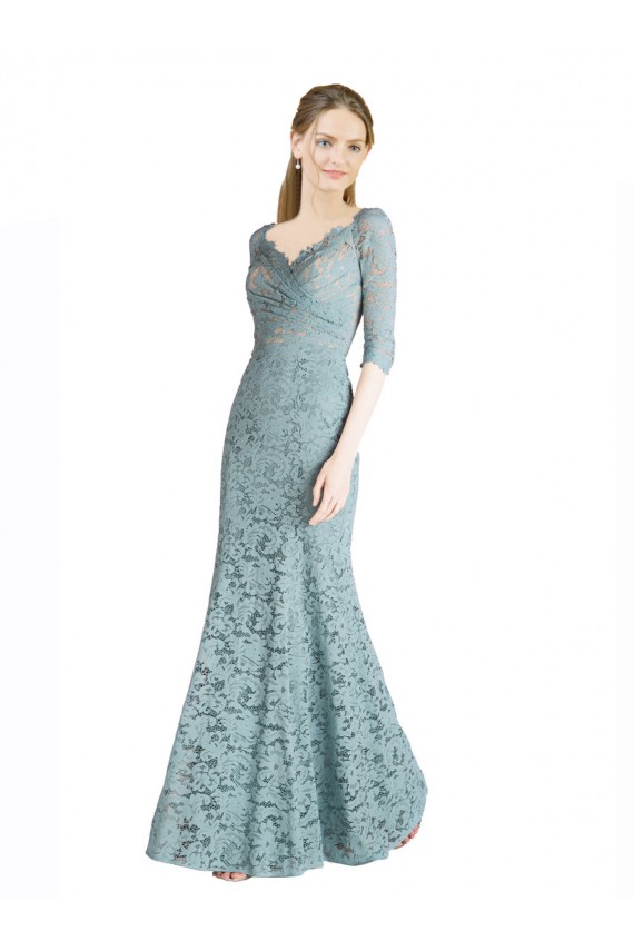 Vendedor de Amor Renda Mangas 1/2 Vestidos de Madrinha / Vestidos de Festa