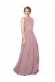 Vendedor de Decote Ilusão Chiffon & Renda Sem Mangas Vestidos de Madrinha / Vestidos de Festa