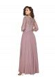 Vendedor de Decote V Chiffon Mangas Compridas Vestidos de Madrinha / Vestidos de Festa