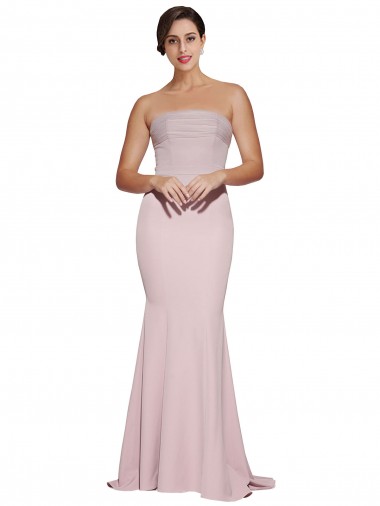 Vendedor de Sem alças Crepe Esticado Sem Mangas Lombar Malva Vestidos de Madrinha / Vestidos de Noite / Vestidos de Festa