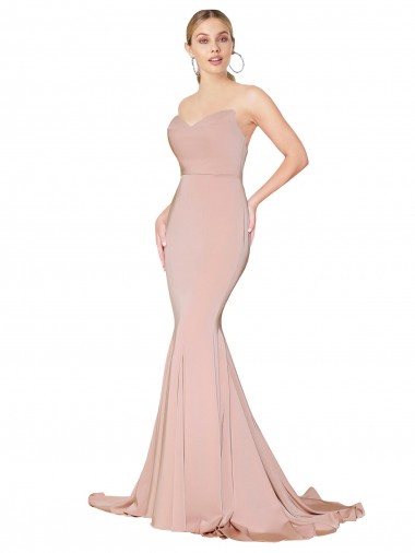 Vendedor de Amor Crepe Esticado Sem Mangas Lombar Malva Vestidos de Madrinha / Vestidos de Noite / Vestidos de Festa