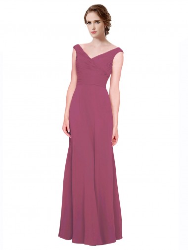 Vendedor de Decote V Chiffon Sem Mangas Malva Taupe Vestidos de Madrinha