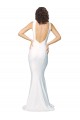 Vendedor de Decote Alto Crepe Esticado Sem Mangas Lombar Marfim Vestidos de Madrinha / Vestidos de Noite / Vestidos de Festa