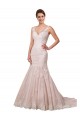 Vendedor de Decote V Tule & Renda Sem Mangas Marfim & Blush Vestidos de Noiva