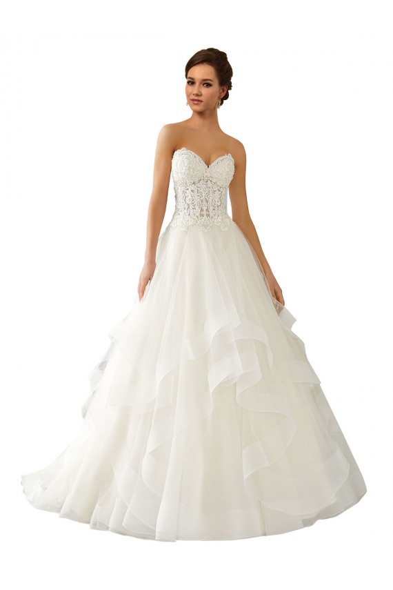 Vendedor de Amor Cetim & Tule & Renda Sem Mangas Marfim Vestidos de Noiva