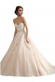 Vendedor de Decote V Tule & Renda Sem Mangas Marfim & Champanhe Longo Vestidos de Noiva