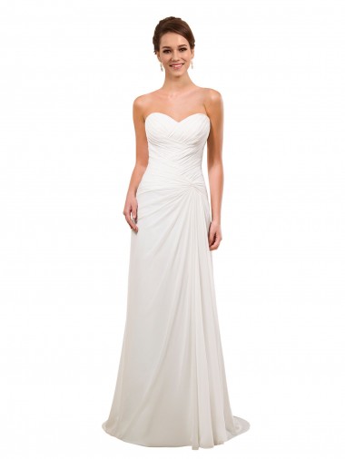 Vendedor de Amor Chiffon Sem Mangas Marfim Vestidos de Noiva