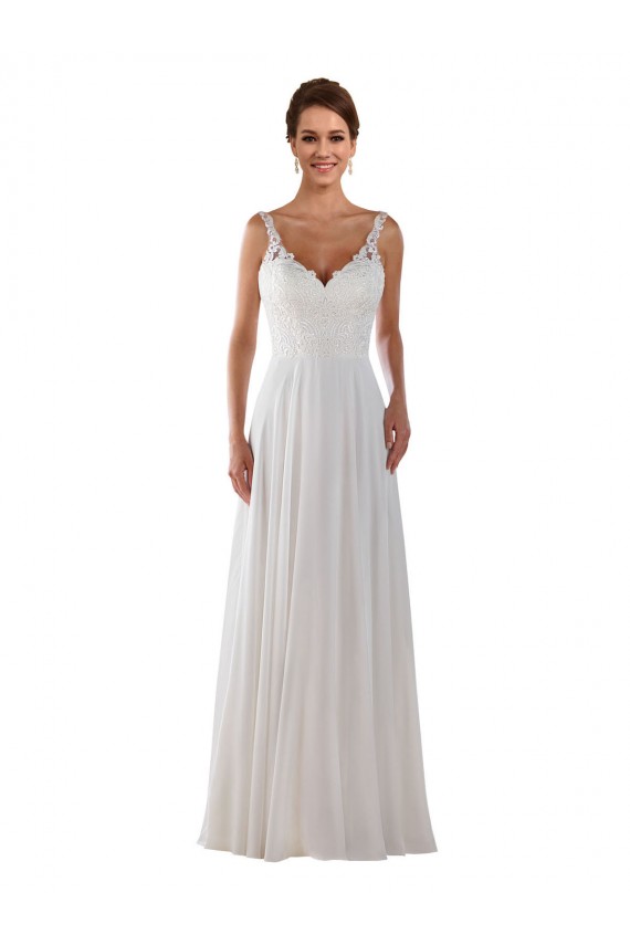 Vendedor de Amor Chiffon Sem Mangas Marfim Vestidos de Noiva Clássicos