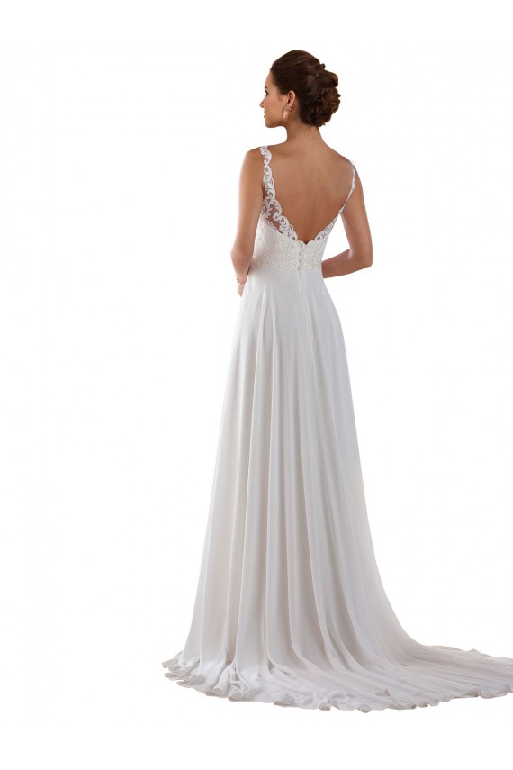 Vendedor de Amor Chiffon Sem Mangas Marfim Vestidos de Noiva Clássicos