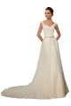 Vendedor de Amor Tule & Renda Sem Mangas Marfim Vestido de Festa / Vestidos de Noiva
