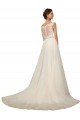 Vendedor de Amor Tule & Renda Sem Mangas Marfim Vestido de Festa / Vestidos de Noiva