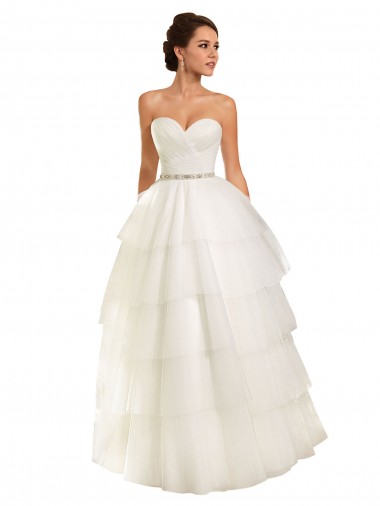 Vendedor de Amor Tule Sem Mangas Marfim Vestido de Baile Vestidos de Noiva