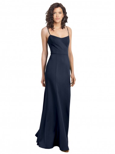 Vendedor de Decote Alto Crepe Esticado Sem Mangas Lombar Marinha Negra Vestidos de Madrinha / Vestidos de Noite / Vestidos de Festa