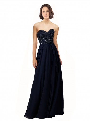 Vendedor de Amor Chiffon Sem Mangas Marinha Negra Vestidos de Festa