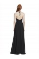 Vendedor de Cabeçada Chiffon Sem Mangas Marinha Negra Vestidos de Baile Formais
