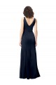 Vendedor de Decote V Crepe Esticado Sem Mangas Costas em V Marinha Negra Vestidos de Madrinha / Vestidos de Noite / Vestidos de Festa