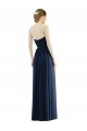 Vendedor de Amor Chiffon Sem Mangas Marinha Negra Vestidos de Madrinha / Vestidos de Noite