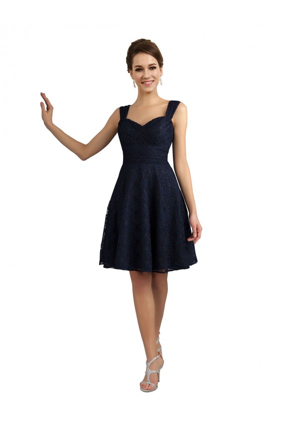 Vendedor de Amor Renda Sem Mangas Marinha Negra Vestidos de Madrinha / Vestidos de Cocktail