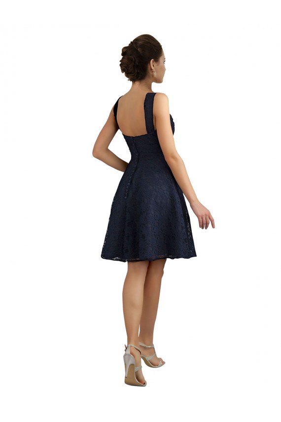 Vendedor de Amor Renda Sem Mangas Marinha Negra Vestidos de Madrinha / Vestidos de Cocktail