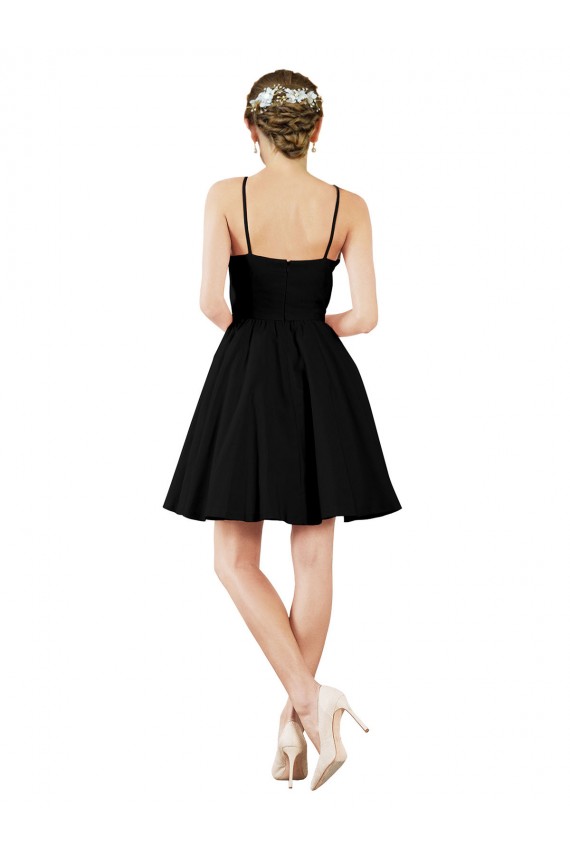 Vendedor de Cabeçada Cetim Sem Mangas Abrir de volta Marinha Negra Vestidos de Madrinha / Vestidos de Cocktail / Vestidos de Homecoming