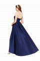 Vendedor de Sem alças Cetim Sem Mangas Lombar Marinha Negra Vestidos de Madrinha / Vestidos de Noite / Vestidos de Festa