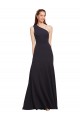 Vendedor de Um Ombro Crepe Esticado Sem Mangas Marinha Negra Linha A Vestidos de Madrinha / Vestidos de Noite / Vestidos de Festa
