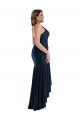 Vendedor de Alças finas Cetim Sedoso Sem Mangas Marinha Negra Longo Vestidos de Madrinha / Vestidos de Noite / Vestidos de Festa