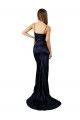 Vendedor de Amor Cetim Elástico Sem Mangas Marinha Negra Vestidos de Madrinha / Vestidos de Noite / Vestidos de Festa