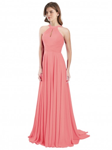 Vendedor de Cabeçada Chiffon Sem Mangas Criss Cruz Melancia Vestidos de Madrinha