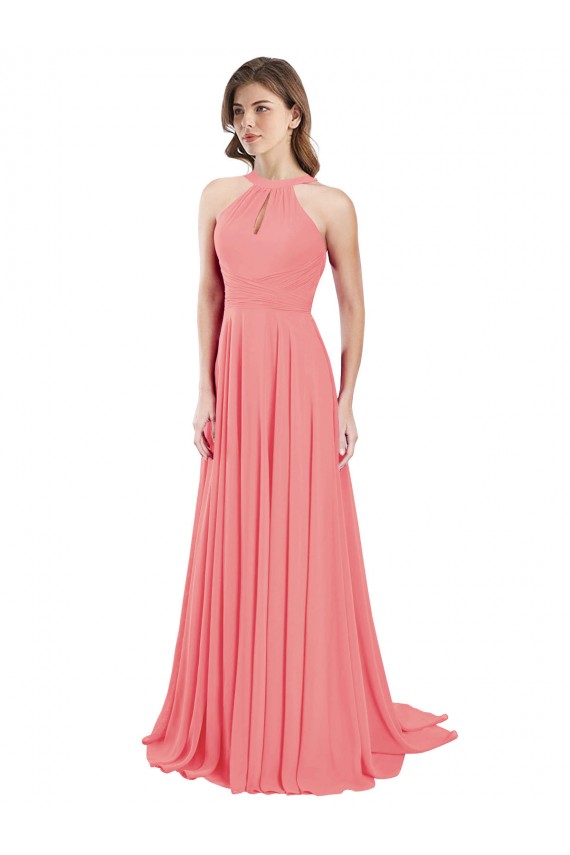 Vendedor de Cabeçada Chiffon Sem Mangas Criss Cruz Melancia Vestidos de Madrinha