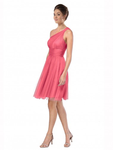 Vendedor de Um Ombro Tule Sem Mangas Melancia Vestidos de Madrinha