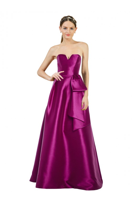 Vendedor de Decote V Cetim Sem Mangas Merlot Vestidos de Madrinha / Vestidos de Festa
