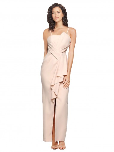 Vendedor de Sem alças Crepe Esticado Sem Mangas Lombar Nu Vestidos de Madrinha / Vestidos de Festa