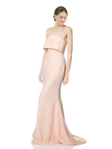 Vendedor de Sem alças Crepe Esticado Sem Mangas Nu Vestidos de Madrinha / Vestidos de Noite / Vestidos de Festa